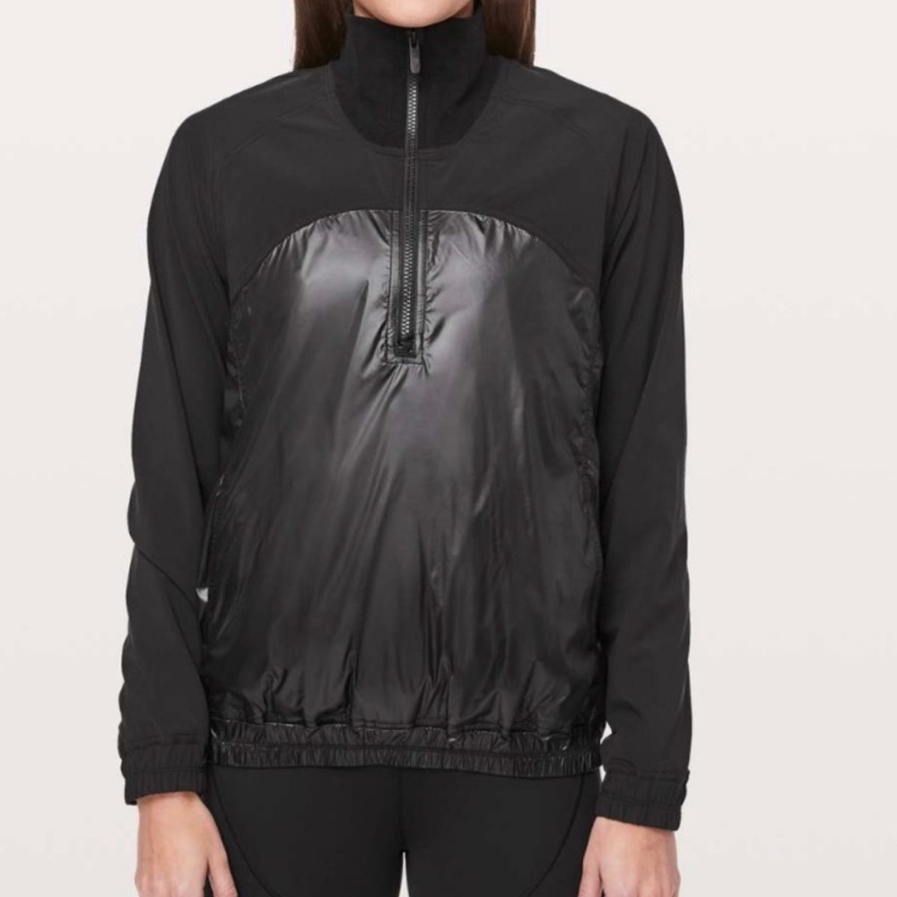 Lululemon All Roads half 1/2 Zip Black pullover light jacket Size 6